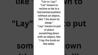 lie vs laydifference between lay and lieconfusing english words lie vs layfypshorts [upl. by Kacey]