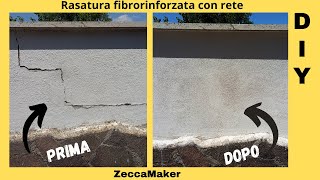 Come RIPARARE una CREPA nel MURO esterno con RETE PORTAINTONACO e RASATURA finale [upl. by Ahsit]