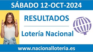 Resultado del sorteo Loteria Nacional del sabado 12 de octubre de 2024 [upl. by Haimerej]