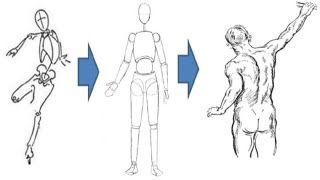 Figure Drawing Lessons 58  Drawing The Manikin Mannequin Figure [upl. by Fenny797]