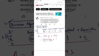 Division Algorithm adre exam maths mathstricks [upl. by Akemahs]