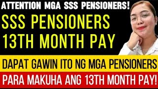 SSS PENSIONERS 13TH MONTH PAY DAPAT GAWIN ITO NG MGA PENSIONERS [upl. by Euqinahs649]