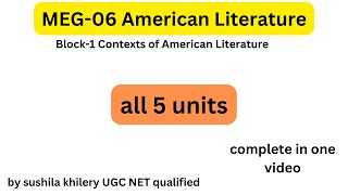 MEG06 American Literature puritan context with pdfsushilakhilery [upl. by Nomit]