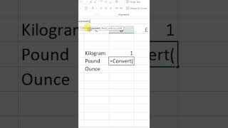 Convert Kilogram into Pound in Microsoft Excel msexcel pound excel shorts [upl. by Adnir]