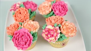 Carnation Flower Buttercream Cupcakes  CAKE STYLE [upl. by Frere]