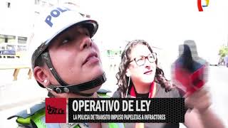 Operativo de ley Policía de Tránsito impone papeletas a malos conductores [upl. by Icul]