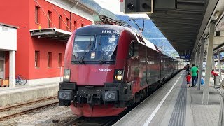 ÖBB Railjet Doppelausfahrt und 2x Taurus Tonleiter in Bludenz 4K GoPro [upl. by Etteraj]