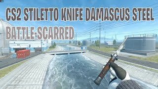 Stiletto Knife Damascus Steel BattleScarred  CS2 Skin Showcase 272 [upl. by Sylvester738]