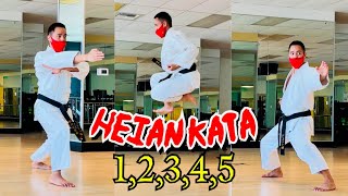 KARATE KATA 1 2 3 4 5  TAIKYOKU SHODAN 🥋⛩ SHOTOKAN KARATE KATA  by JASON LEUNG [upl. by Ymma]