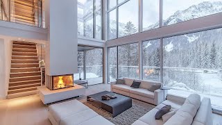 Cozy Sleep In Luxury Apartment In A Snowstorm With The Sound Of Wind And Crackling Fireplace [upl. by Dyann]