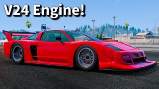 A Car With A V24 Engine In BeamNG Insane [upl. by Gerrilee630]