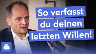 Testament Wer erbt mein Vermögen nach meinem Tod Interview mit Notar Nino Laumann 23 [upl. by Soiritos]