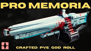 PRO MEMORIA PVE God Roll  Crafting Guide  New Strand Heavy Machine Gun  Destiny 2 [upl. by Ahcmis531]