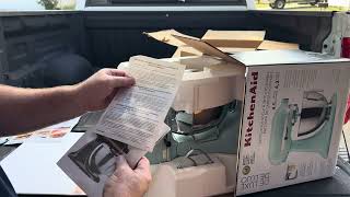 KitchenAid 45 Quart Stand Mixer Mineral Water Blue KSM97 Unboxing order from WALMART [upl. by Bega]