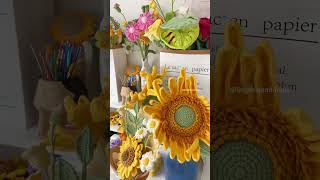 My crochet corner 🌸🌻☘️ crochet yarnflower diy crochetforbeginners [upl. by Akialam]