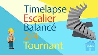 Timelapse Escalier balancé 24 tournant en béton armé [upl. by Virg831]