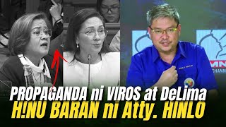 PROPAGANDA ni VIROS at DeLima NAHU BARAN ni Atty Jayvee HINLO ng PDP Laban sa SENADO [upl. by Grinnell605]