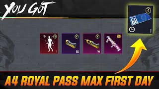 😍ROYAL PASS MAX A4  A4 RP MAX FIRST DAY  BGMI NEW A4 ROYAL PASS IS HERE ParasOfficialYT [upl. by Enovad586]