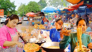 Amazing Best Street Food in Kampot Cambodia Crab Market  Beef Noodle Soup Durian Shrimp amp More [upl. by Akemet]