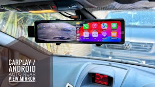 Awesome cheap carplay  Android Auto on your mirror with dashcam by Seicane [upl. by Vas]