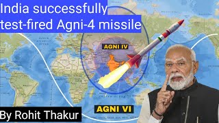 India Successfully test fired Agni 4 Missile [upl. by Nnylirret]