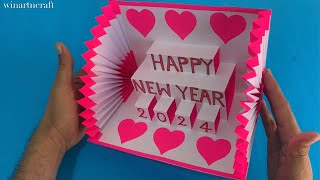 New Year Card Making  Greeting for New Year  How to Make Greeting CardWinartncraft [upl. by Nay]