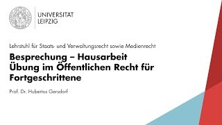 Besprechung – Hausarbeit Übung im Öffentlichen Recht für Fortgeschrittene [upl. by Andromache838]