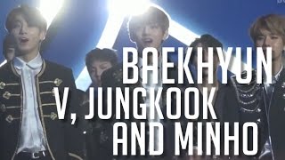 BTS V amp JungKook EXO Baekhyun and Shinee Minho Reaction to Bi Rain  Rainism  Golden Disc Awards [upl. by Luther]