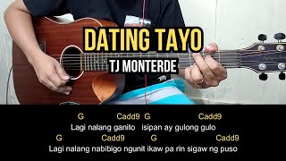 Dating Tayo  TJ Monterde  Guitar Tutorial [upl. by Kopp]