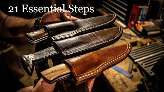 Making 3 Knife Sheaths 21 Essential Steps to Follow [upl. by Karlise]