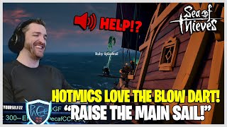 quotRAISE THE MAIN SAILquot Guy loses his MIND while getting hit by the BLOW DART  Sea of Thieves [upl. by Cigam]