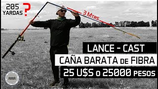 Lanzar con CAÑA económica de 3 metros Fibra de Vidrio Se rompe pesca surfcasting turorial [upl. by Sibbie]