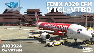 MSFS2020 FENIX A320 CFM AIQ3924 Lampang  Don Mueang live on VATSIM  🔴 Thai [upl. by Feola568]