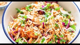 Crunchy Asian Coleslaw with Easy Ginger Sesame Dressing [upl. by Tterrab64]