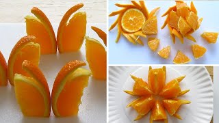 3 WAYS ORANGE Fruit Decorations [upl. by Elayor]