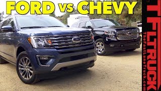 Big Boy Towing Wars 2018 Ford Expedition vs Chevy Suburban [upl. by Faria]