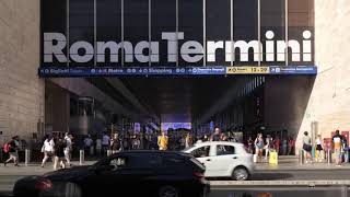 Rome Italy View from Via Giolitti of the entrance to the Roma Termini railway station [upl. by Shulman141]