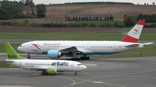 Boeing 7772Z9ER  Austrian Airlines OELPC Sunset Take Off  VIELOWW Rwy 29 [upl. by Ahsiekahs]