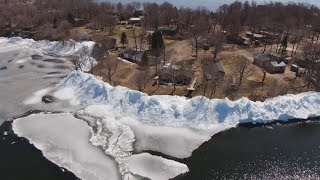 Ледяное цунами на озере МиллЛакс штат Миннесота США [upl. by Ecirb]