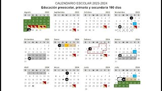 Calendario ciclo escolar 20232024 SEP  Anteproyecto [upl. by Ydne]