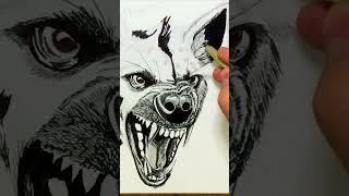 My CRAZY Experiment Drawing a Hyena with Ink Pens [upl. by Lesley320]