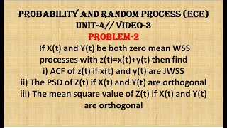 POWER SPECTRAL DENSITY PROBLEM1  PRPECE UNIT4 VIDEO3 [upl. by Thielen]