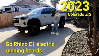 20232024 ColoradoCanyon Go Rhino E1 retractable step install [upl. by Ahsaenat479]