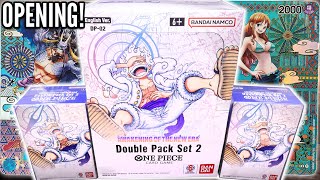 One Piece Card Game Unboxing The DOUBLE PACK SET 2 Awakening of A New Era [upl. by Anaynek]