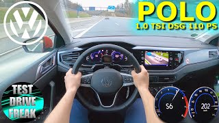 2022 Volkswagen Polo 10 TSI DSG 110 PS TOP SPEED AUTOBAHN DRIVE POV [upl. by Bobbee]