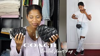 Coach Quilted Heart Crossbody Bag Chanel Dupe  What Fits Inside [upl. by Brande]