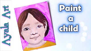 How to paint a childs face with Acrylics  29faces [upl. by Best]