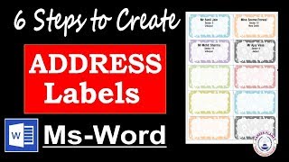 How to Create Address Labels in word  Microsoft Word Tutorial [upl. by Nwahsyt574]