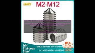 1005003713870612 5 10 20pcs M2 5 M3 M4 M5 M6 M8 M10 M12 304 Stainless Steel Hex Hexag [upl. by Janik]