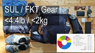 Super Ultralight  FKT Gear  Sub 44lb  2kg [upl. by Grassi240]